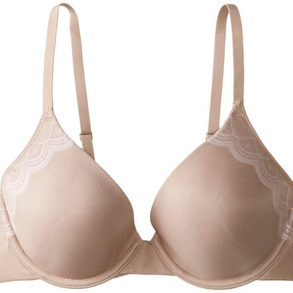 Vanity Fair Beautifully Smooth Secret Lace Underwire Bra 75209 Beige 36C NWT! - Picture 1 of 2